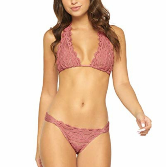 Pilyq Other - PILYQ Bikini Lace Dusty Rose NWT